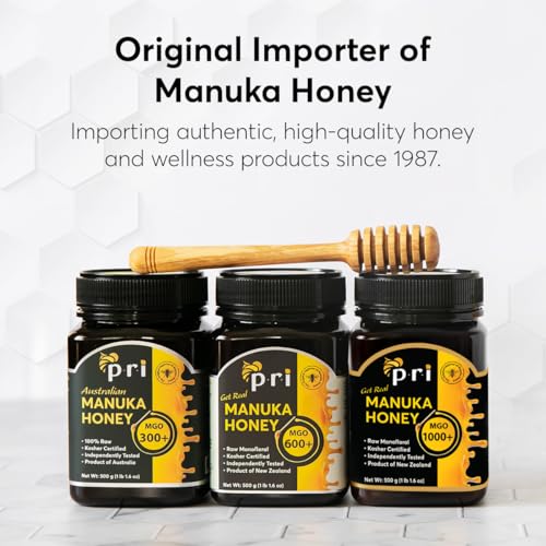 P.R.I Manuka Honey MGO 200+ (500g/1.1lb) | Monofloral Raw New Zealand Honey, Cool‑Processed & 100% Traceable