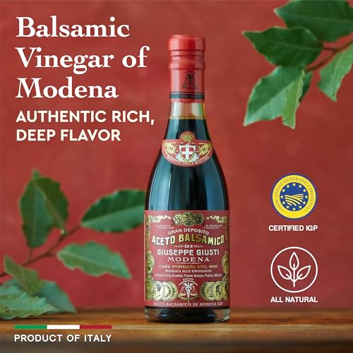 Giusti White Vinegar Dressing – White Condiment for Cooking and Finishing Dishes such as Salads, Vegetables, or Fish, Made in Italy with Balsamic Vinegar of Modena – 8.45 fl oz (250 ml) - Pack of 1