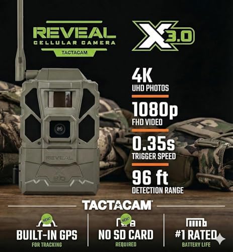 TACTACAM Reveal X Gen 3.0 Cellular Trail Camera - Multi Carrier, HD Photos & Videos, Pre-Installed Antenna, Built-in GPS, Best Battery Life, Low-Glow, Fast Trigger Speed + Cleaning Cloth | 2PK