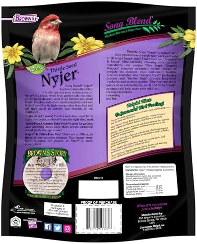 F.M. Brown's Song Blend Nyjer Thistle Seed for Pets, 2-Pound