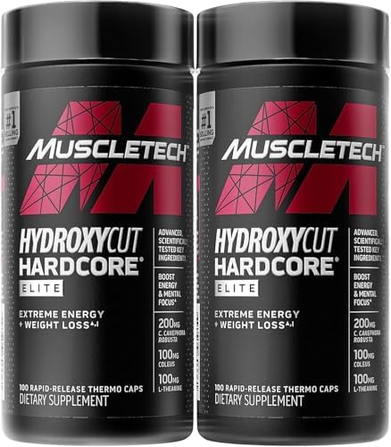 Hydroxycut Hardcore Elite - Energy & Metabolism Support for Men & Women - 270 mg Caffeine Anhydrous & 200 mg Green Coffee Extract - Rapid Release