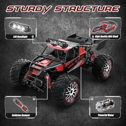 High Speed 30+KM/H Remote Control Car, 1:14 RC Cars for Boys Age 8-12, 2.4 GHz All Terrain RC Truck