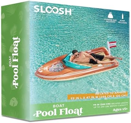 JOYIN Giant Boat Float with Cooler - Inflatable Boat Funny Pool Floats Raft with Reinforced Cooler