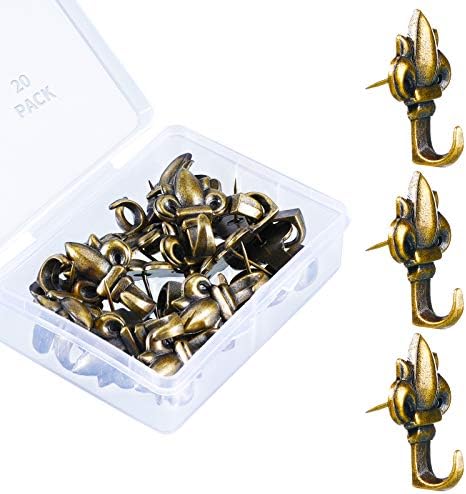 Hotop 20 Pieces Zinc Alloy Flower Push Pin Hangers Pin Hook,Lotus