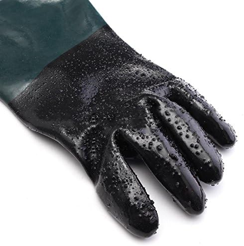 23.6" Rubber Sandblast Cabinet Gloves,Sandblasting Sand Blaster Gloves for Sandblaster Blast Abrasive Cabinet
