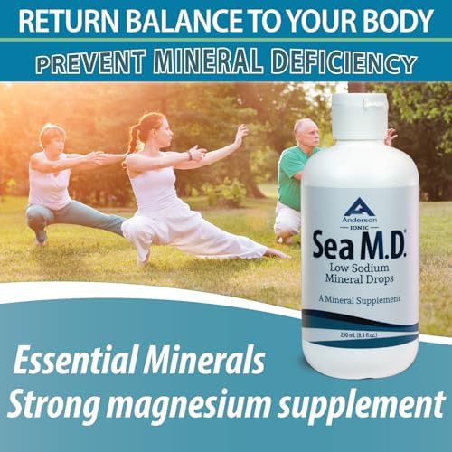 Anderson Sea M.D. Concentrated Trace Mineral Drops, 79 Trace Minerals with Magnesium, Sodium and Chloride Electrolytes - Supports Hydration, Energy, Muscles and Bone Health - 4 Fl Oz, 60 Servings