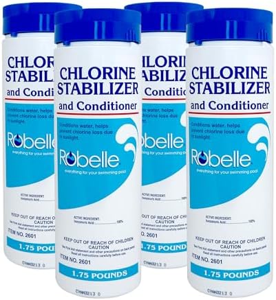 Robelle 1.75-Pound Chlorine Stabilizer and Conditioner, Made in USA | Concentrated Cyanuric Acid for Pools, Pool Stabilizer, Helps Chlorine Last Longer, 6 oz raises CYA 10 ppm per 5,000 gallons