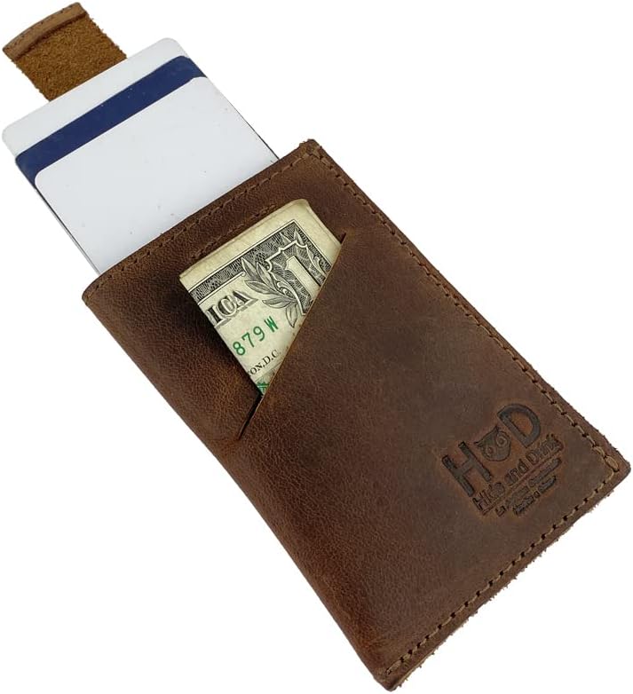 Hide & Drink, Soft Leather Wallet & Card Sleeve, Handmade Includes 101 Year Warranty (Bourbon Brown)