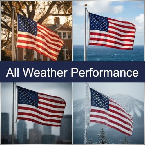American Flag 4x6-100% Made In USA using Tough, Long Lasting Nylon Built for Outdoor Use, Featuring Embroidered Stars and Sewn Stripes plus Superior Quadruple Stitching on the Fly End