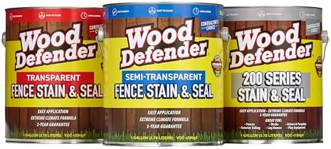 Wood Defender Semi-Transparent Fence Stain and Seal Sierra 1-Gallon | Oil-Based Exterior Fence Coating| Long-Lasting Color Protection for Wood Fences