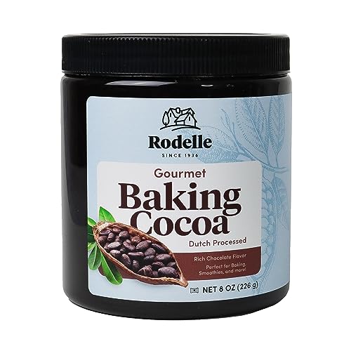Rodelle Gourmet Dutch-Processed Cocoa Powder, Unsweetened, Gluten Free, 8 Oz. | Rich smooth Dutch-processed cocoa for baking, brownies