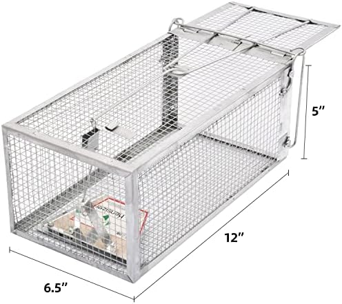 Kensizer Humane Rat Trap, Small Mouse Traps 10.5" L x 5.5" W x 4.5" H | Chipmunk Rodent Trap, Indoor and Outdoor, Mouse Voles Hamsters, Live Cage Catch and Release, 1-Pack