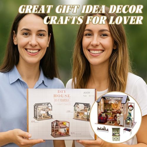 Kisoy Romantic and Cute Dollhouse Miniature DIY House Kit Creative Room Perfect DIY Gift for Friends,Lovers and Families (Sunny Holiday Time)