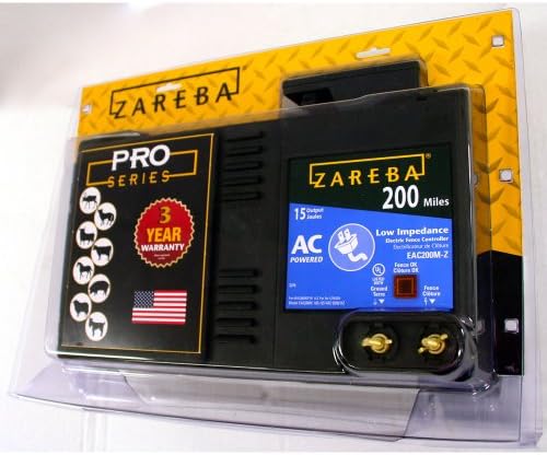 Zareba 200-Mile Low Impedance Electric Fence Charger | 15 Joule Output, Contain Cattle, Horses, Goats, Pigs