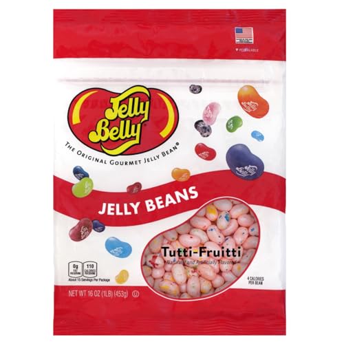 Jelly Belly Tutti-Fruitti Jelly Beans - 1 Pound (16 Ounces) Resealable Bag - Genuine, Official, Straight from the Source