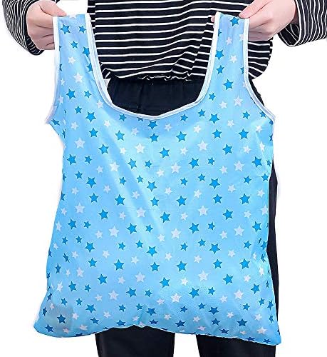 Kaxich Foldable Reusable Grocery Shopping Tote Bags, 6 Pack Eco-friendly Travel Recycle Shopping Bags Folding to fits in Pocket