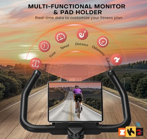 Exercise Bike, Adjustable Magnetic Resistance Stationary Bikes for Home with App Compatible