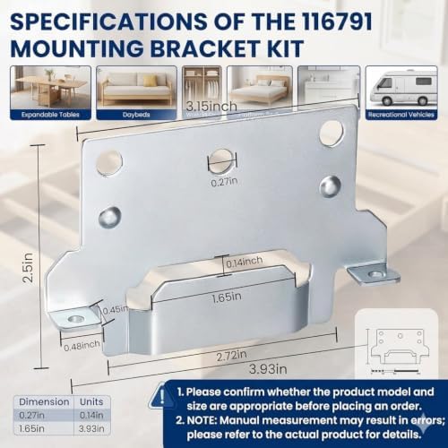 116791 Mounting Plate Replacement for IKEA Bed Frame Brackets (6 Pack) | Heavy Duty Iron Headboard Bracket Hardware Kit Compatible with Malm Hemnes