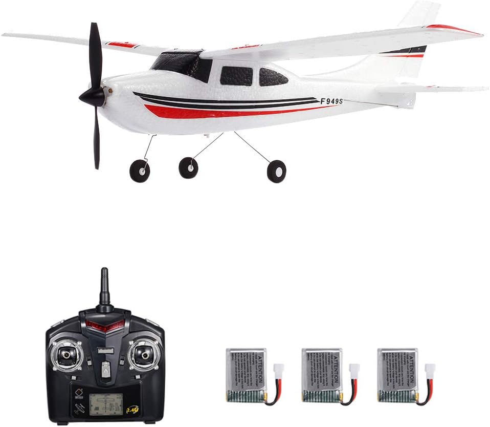 GoolRC WLtoys F949S RC Airplane, 2.4Ghz 3CH RC Plane with Gyroscope, EPP Remote Control Airplane, Easy to Fly RC Aircraft with 3 Batteries