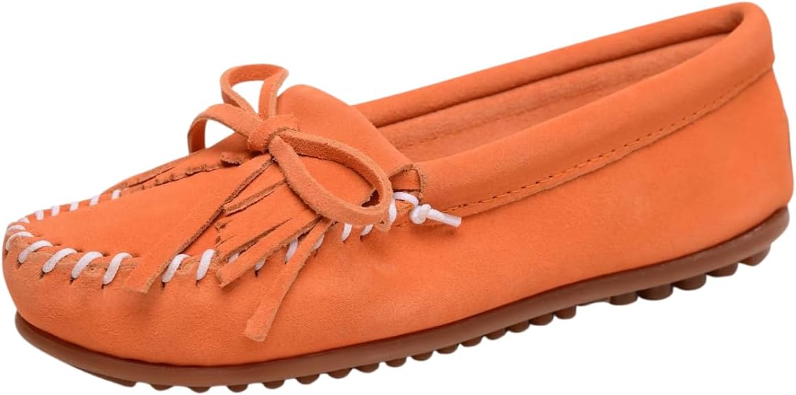 Minnetonka Women's Kilty Suede Hardsole Moccasin