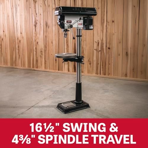 JET 17-Inch Floor Drill Press, 16 Speed, 3/4 HP, 115/230V 1Ph (Model JDP-17MF)