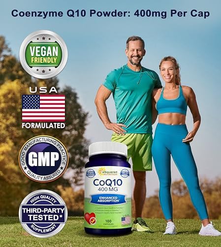 CoQ10 400mg - 200 Capsules - Co Q 10 Supplement - Coenzyme Q10 Pills - CQ10 | Max Strength CoQ 10 - High Absorption Ubiquinone Powder - CO Q-10 Enzyme Vitamin Alternative to Softgels & Gummies