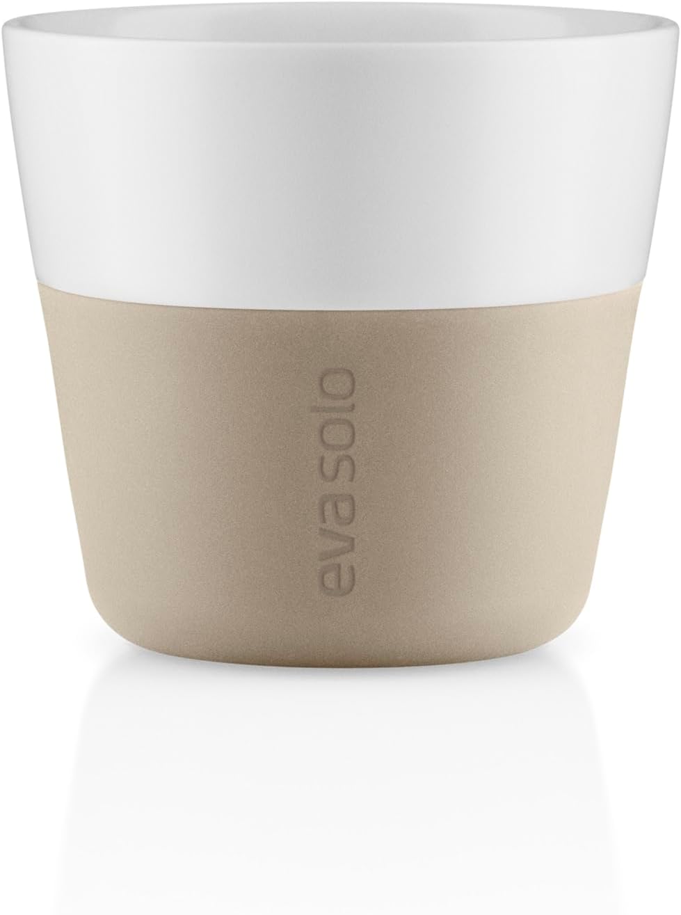 Eva Solo | 2 Lungo Tumbler Mugs | 8 oz Porcelain Coffee Cup Tumblers with Silicone-coated Grip | Danish Design, Functionality & Quality | Black
