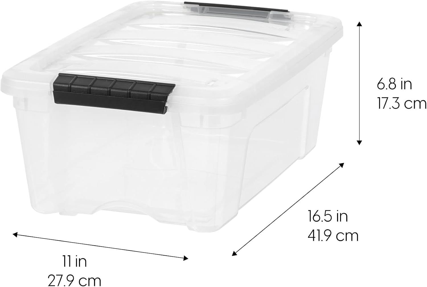 IRIS USA 6-Pack 54 Quart Storage Bins with Lids, Clear | Transparent design makes contents easy to find. Perfect for moving, blankets, clothing, and garage storage. Nestable design