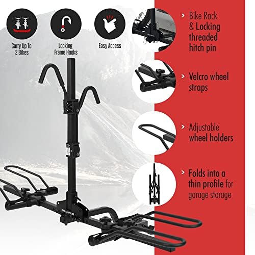 Hollywood Racks, Trail Rider, Hitch Mount Rack, 1-1/4'' and 2'', Bikes: 2 | Carries up to 2 Bikes with Easy Access