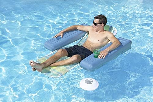 Poolmaster Caribbean Retro Floating Chaise Pool Lounge Chair for Adults, Plaid