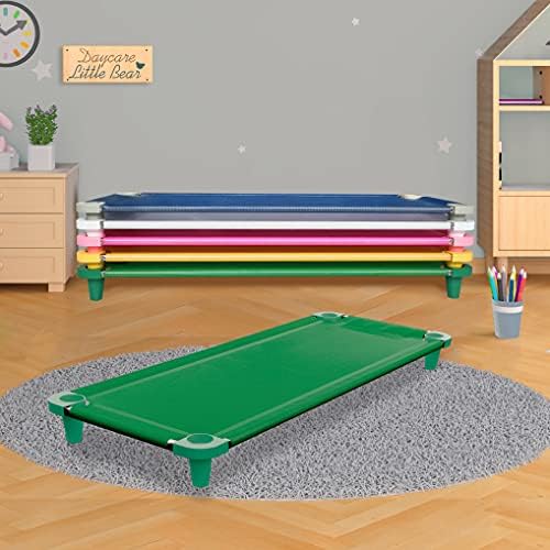 Acrimet Toddler Cot Bed for Kids, Travel, Day Care, 52" x 21" Green, 1 Pack