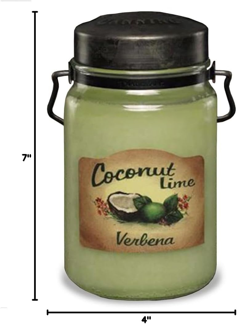 McCall’s Candles | Hot Buttered Rum | 26 oz Scented Candle | USA-Poured | Vintage Rustic Jar with Carrying Handle | Warm Buttery Spiced Rum Fragrance