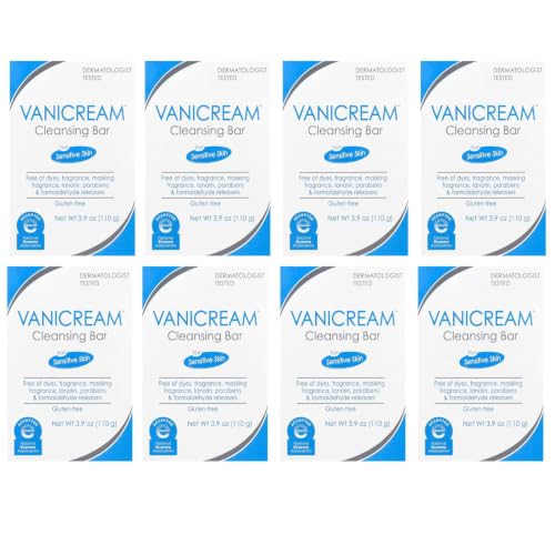Vanicream Cleansing Bar 3.9 oz For Sensitive Skin, Pack of 4