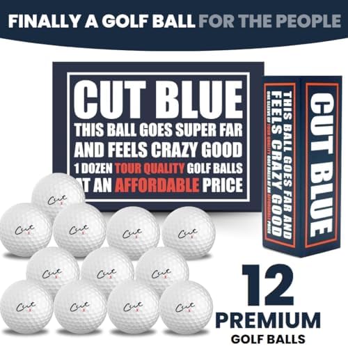 Cut Blue Golf Balls, 4 Piece Urethane (One Dozen)