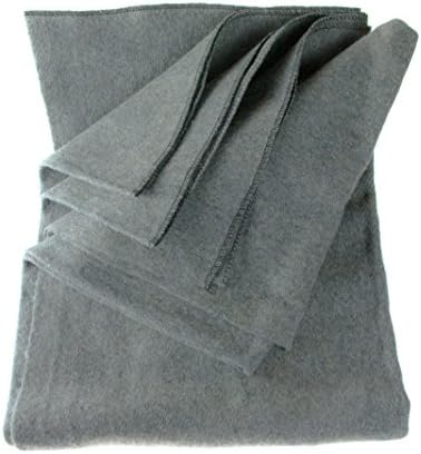 SE 51"x 80" Multipurpose Gray Wool Blanket - 50% Wool, Lightweight 2 lb, Zippered Bag Included - Ideal for Camping, Hiking, Emergency Survival