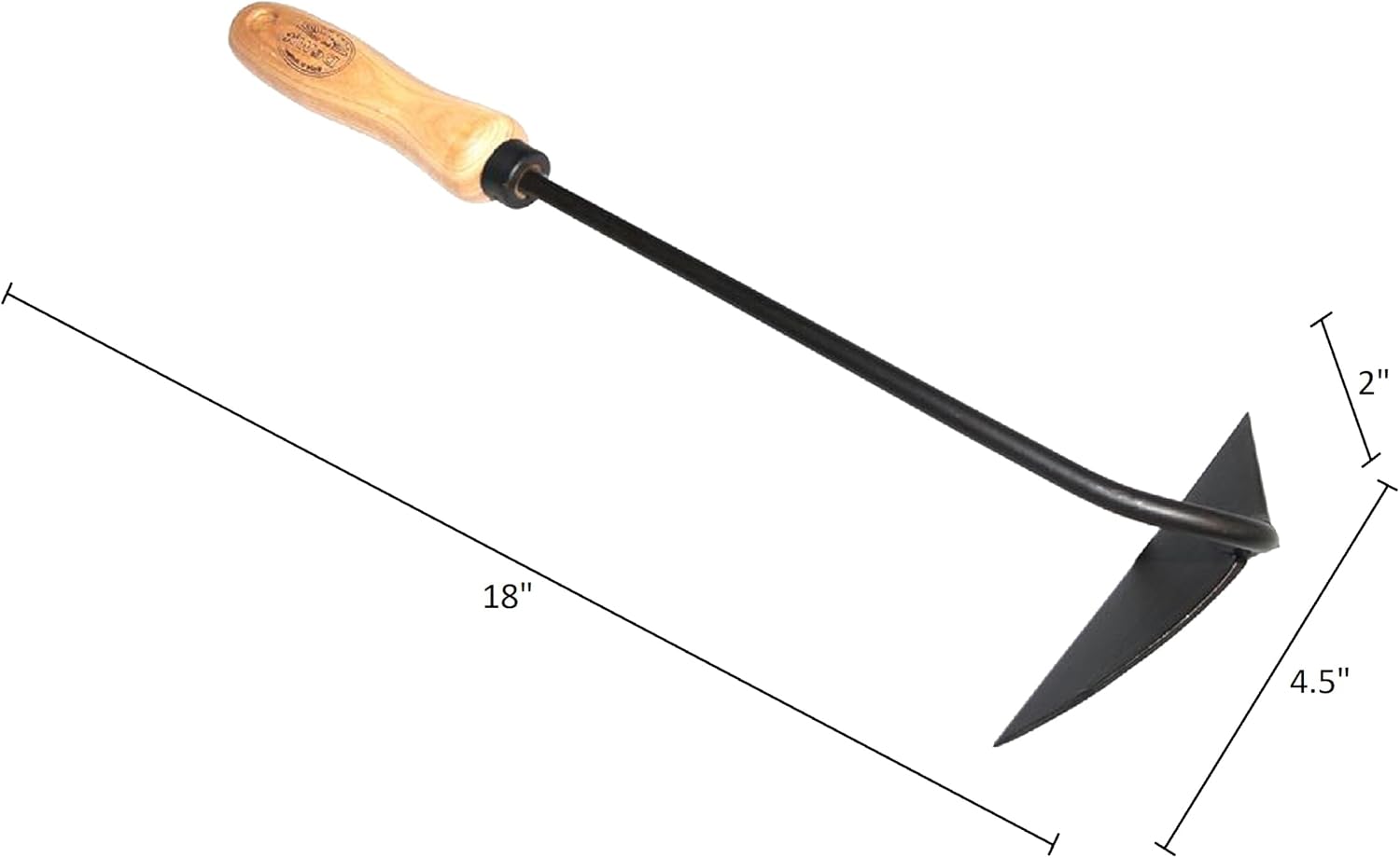 Dewit Dutch Hand Hoe – Right Hand | 18″ Total Length Hand-Forged Boron Steel Garden Hoe with Ash Hardwood Handle