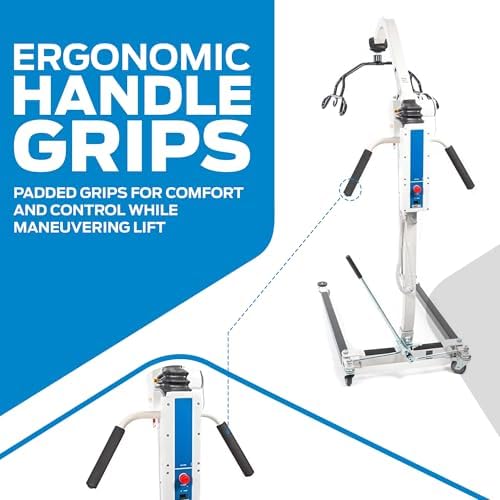 Joerns Hoyer HPL402 Classic Deluxe Electric Power Patient Lift | Safe Working Load 400 lbs.| Ergonomic Handle Grips | Adjustable U-Base