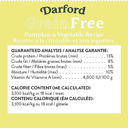 Darford Grain-Free Dog Treats – Pumpkin & Mixed Vegetables Recipe – Crunchy Oven-Baked Biscuits – No Corn
