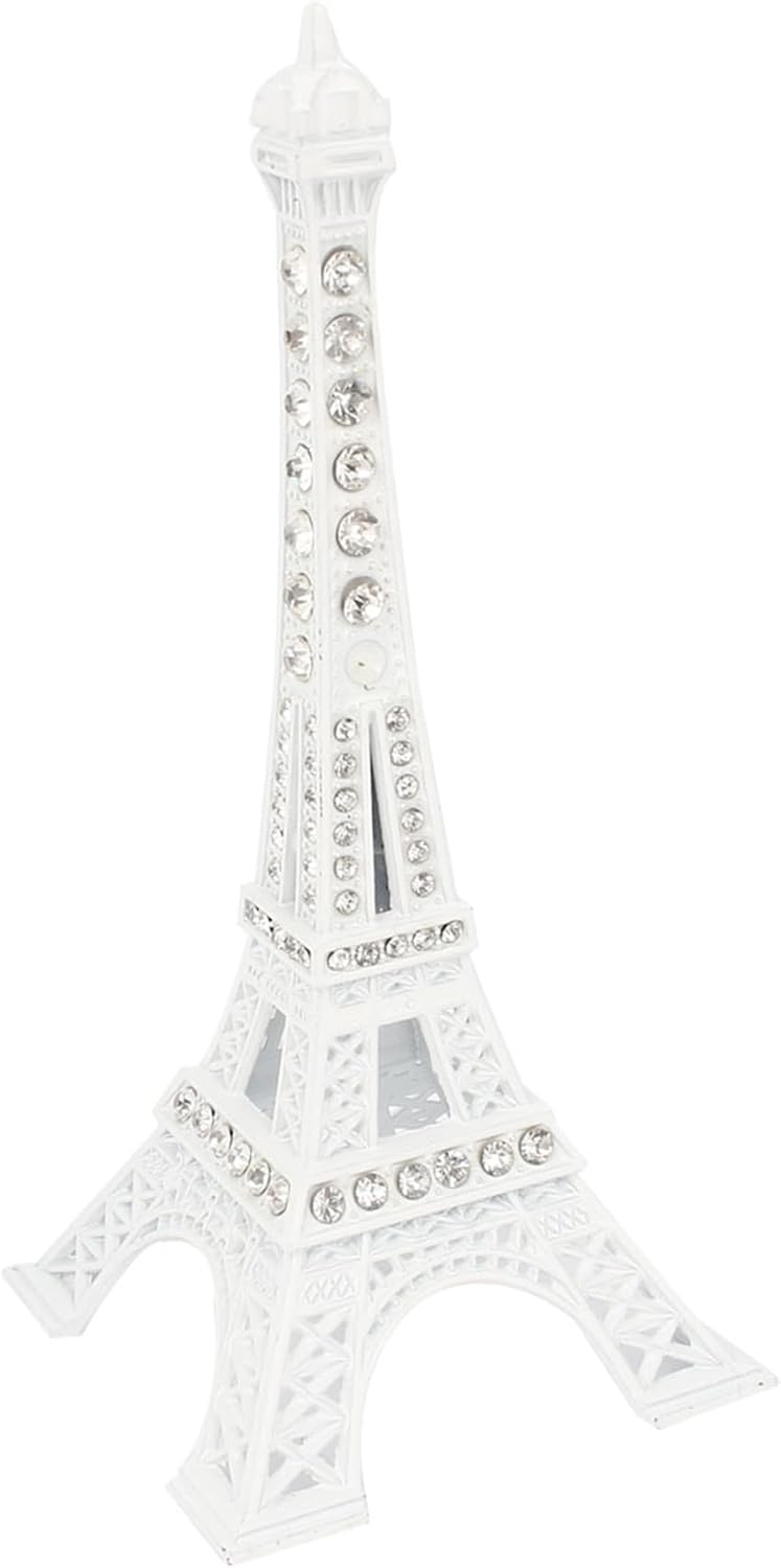 uxcell Plastic Mini Eiffel Tower Figurine Statue Model Desk Decor 13cm White