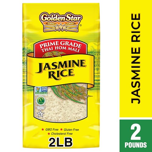 Golden Star Thai Hom Mali White Jasmine Rice - Prime Grade White Rice - 10 lb Bag | Prime Grade White Rice - Great for Gumbo, Curries & More - Cook in Microwave or on Stove Top