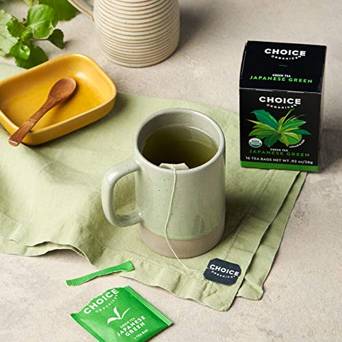 Choice Organics - Organic Japanese Green Tea (6 Pack) - Compostable - Contains Caffeine - 96 Organic Green Tea Bags