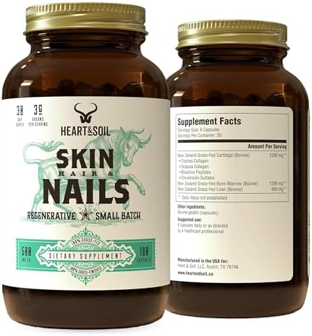 HEART & SOIL Beef Brain Supplement, 180 Capsules