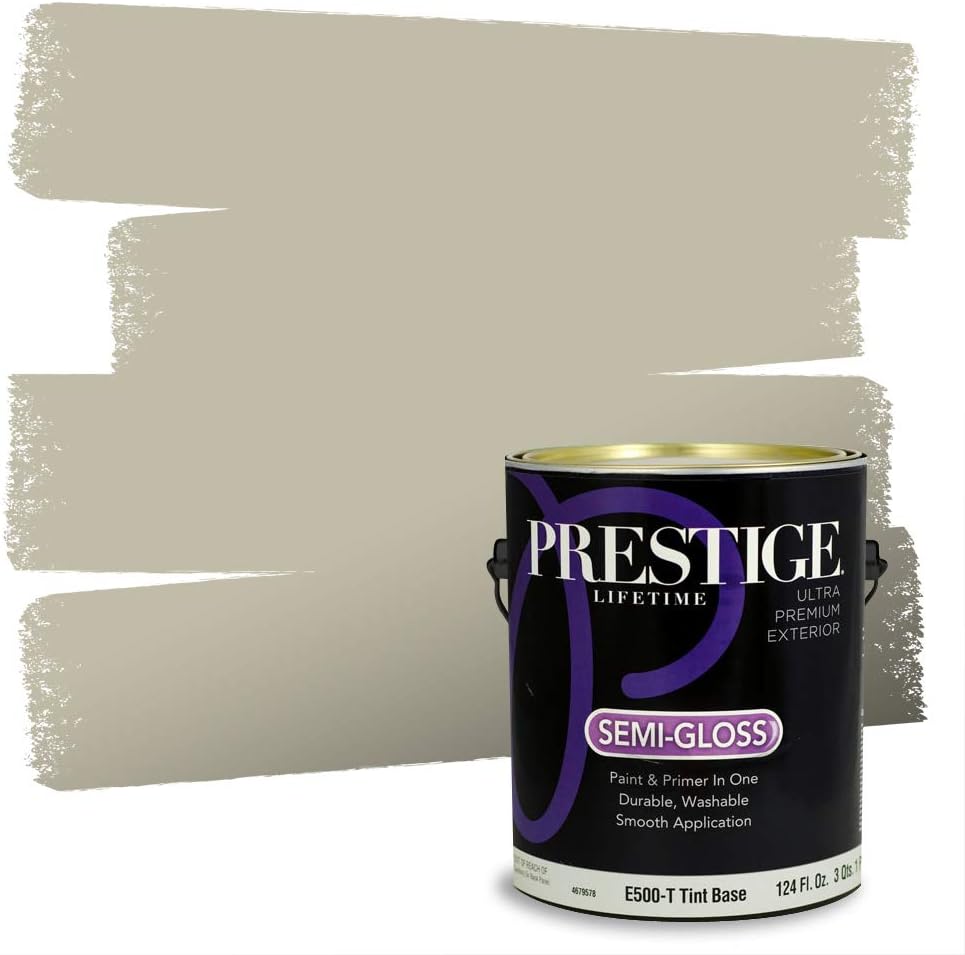 PRESTIGE Paints Exterior Paint and Primer In One, 1-Gallon, Satin, Comparable Match of Sherwin Williams* Ripe Olive*