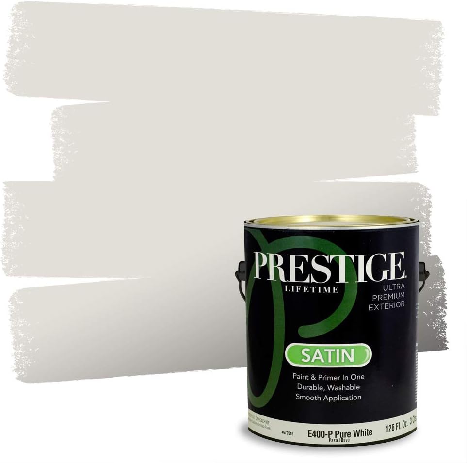 PRESTIGE Paints Exterior Paint and Primer In One, 1-Gallon, Satin, Comparable Match of Sherwin Williams* Black Magic*