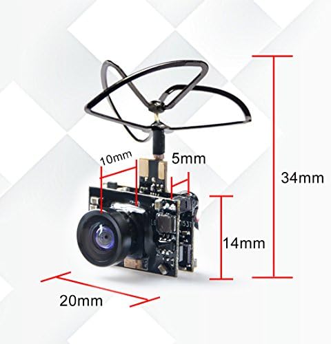 WT03 Micro FPV AIO 600TVL Camera 5.8G 25/50/200mW Adjustable Transmitter with Cloverleaf Antenna for Mini Aircraft