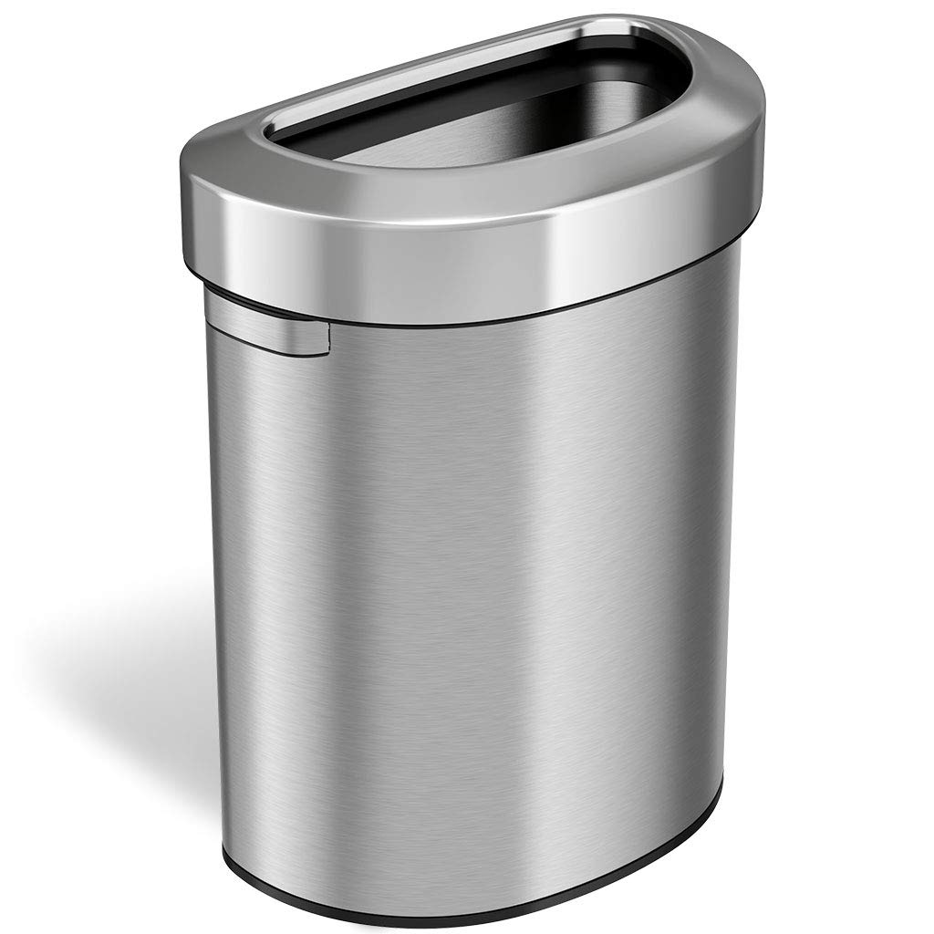 iTouchless Airstep 13 Gallon Step Pedal Kitchen Trash Can with Odor Filter, 50 Liter Commercial Grade Stainless Steel Recycle Bin for Home and Office, Silent Lid Open and Close