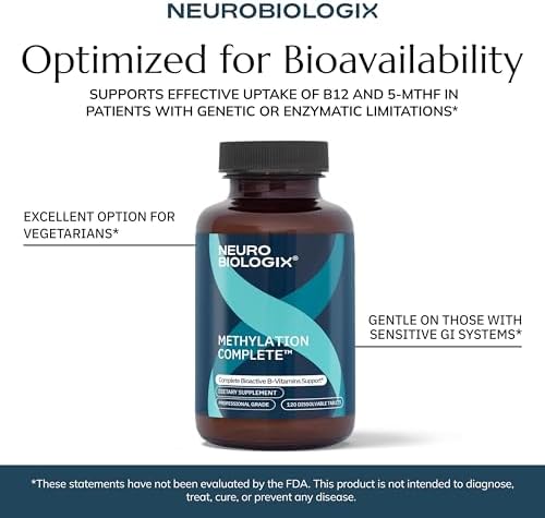 Neurobiologix Methylation Complete Methylated B Complex, 120 Chewables | Gluten-free chewable with methylfolate, methyl B12 & B6. Supports energy