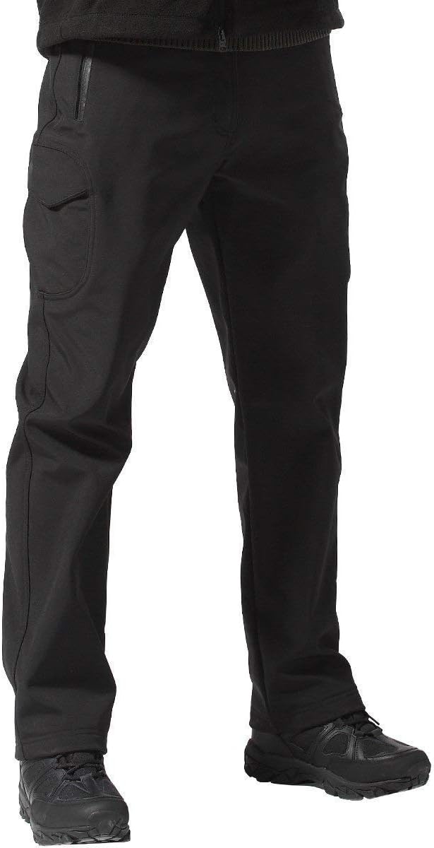 FREE SOLDIER Men's Outdoor Softshell Fleece Lined Cargo Pants | Snow Ski Hiking Pants with Belt, Waterproof Winter Pants, Insulated Work Pants, Breathable Windproof Insulated Pants