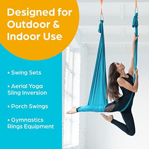 Jungle Gym Kingdom Swing Set Hangers - 2 Heavy Duty Brackets with Locking Snap Hooks for Porch, Patio