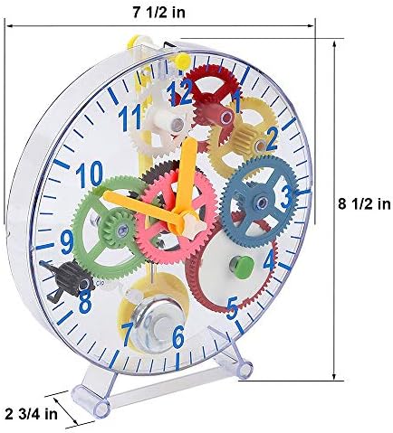 Lily's Home 31 Pieces Do-It-Yourself Children's First Puzzle Clock Kit, No Batteries Required, Learn How Clock Gears Work